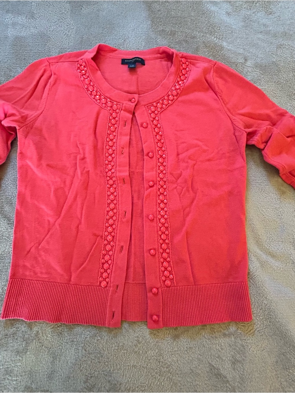 Banana Republic Coral Button-Front Women's Sweater Size L